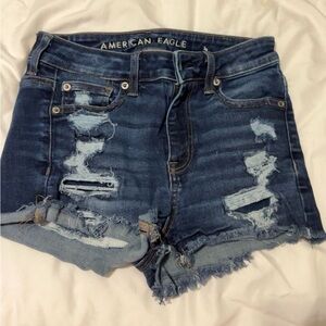 American Eagle Outfitters Distressed Blue Jean Shorts